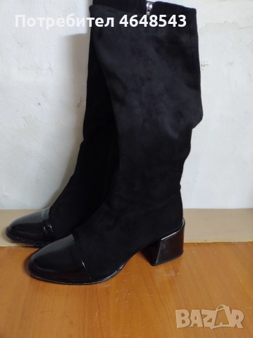 Черни дамски ботуши, снимка 3 - Дамски ботуши - 52976281