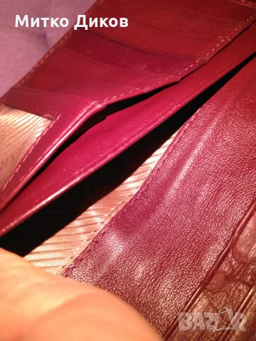 Арт женско портмоне за карти естествена кожа винено 190х100мм, снимка 7 - Портфейли, портмонета - 27415397