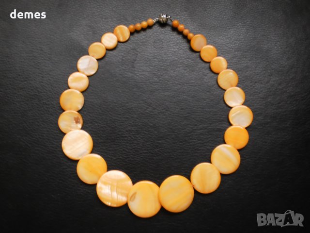 Колие от естествен седеф с четириъгълна форма , снимка 9 - Колиета, медальони, синджири - 20428540