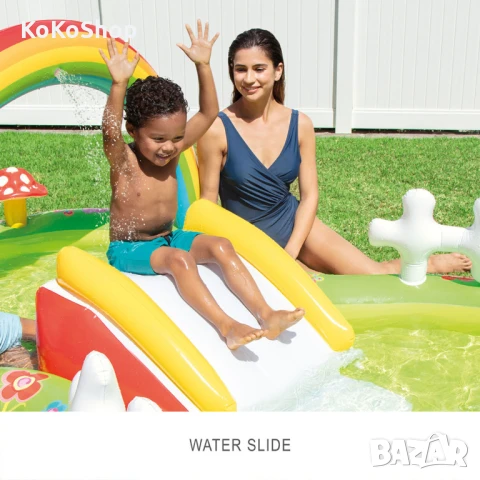 Детски басейн с пързалка и пръскалка-290х180х104 см./басейн с пързалка, снимка 4 - Надуваеми играчки - 50771578