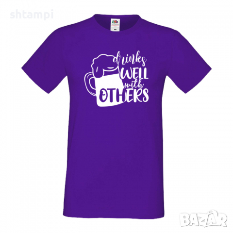 Мъжка тениска Drinks Well With Others,Бира,Бирфест,Beerfest,Подарък,Изненада,Рожден Ден, снимка 13 - Тениски - 36377771