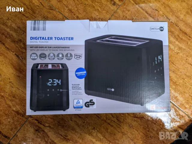 Тостер с тъчскрийн бутони и дигитален дисплей