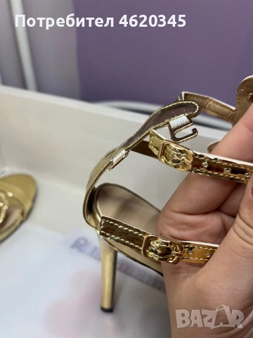 Златни обувки на токчета/сандали, снимка 4 - Дамски обувки на ток - 52567672