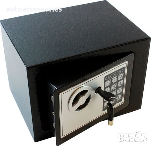Електронен сейф за ценности, обезопасен с код и ключ AG613, #1000051707, снимка 2 - Други стоки за дома - 34744714