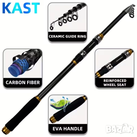 Телескопична въдица 2.40м, снимка 2 - Въдици - 52952403