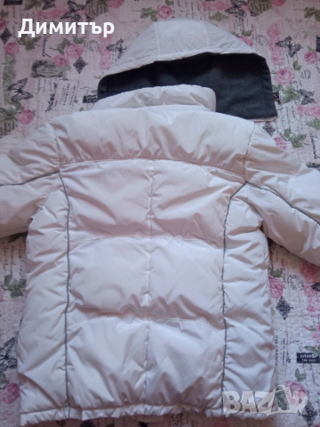 Бяло дамско зимно яке М-Л размер, снимка 7 - Якета - 52007329