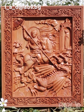 Икона на Св. Богородица - авторска дърворезба, снимка 3 - Икони - 50247907