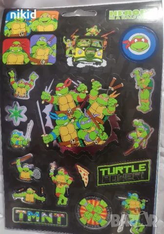 200 бр Костенурките Нинджа книжка албум самозалепващи лепенки стикери, снимка 5 - Други - 48755454