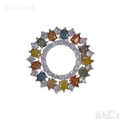 Сребърна Висулка с Топаз/Мултисапфир, снимка 6 - Колиета, медальони, синджири - 49870717