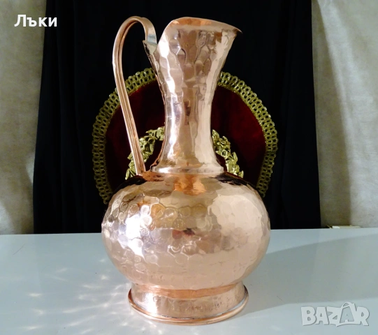 Медна кана за вино 2.5 л.,кована чиста червена мед. , снимка 5 - Антикварни и старинни предмети - 53296483