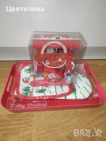 Коледен сет от поднос,чаша и кухненска ръкавица с ръкохватка 28.99 лв., снимка 4 - Декорация за дома - 52708653
