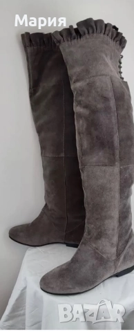 Дамски ботуши естествен велур, снимка 2 - Дамски ботуши - 37033640