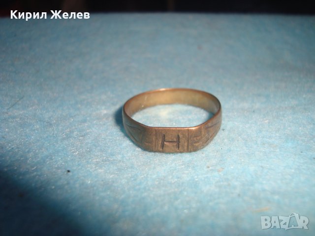 МНОГО СТАР ПАТИНИРАН БРОНЗОВ ПРЪСТЕН с МОНОГРАМ БУКВА Н РЪЧНА МАЙСТОРСКА ИЗРАБОТКА за КОЛЕКЦИЯ 72121, снимка 8 - Антикварни и старинни предмети - 34896299