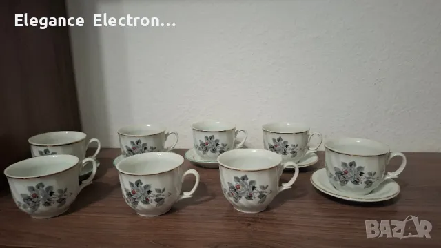 8бр порцеланови чаши за чай Китка , снимка 2 - Чаши - 50195952