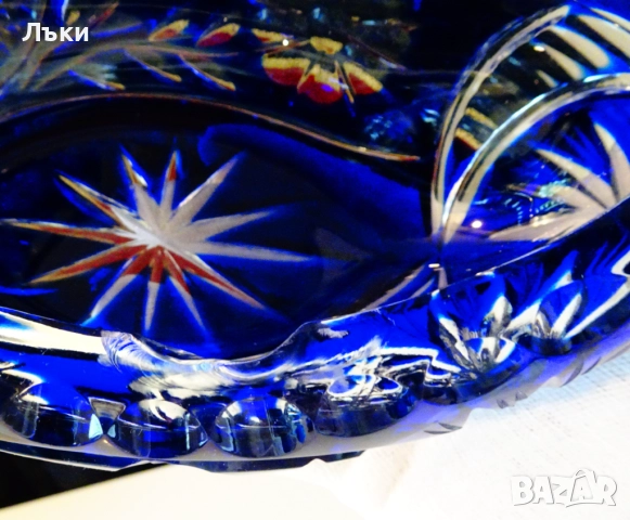 Бонбониера,оловен кобалтов кристал,ръчно шлифована 1 кг. , снимка 5 - Антикварни и старинни предмети - 52135925