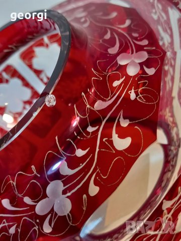 Кристален чайник рубинен кристал  Bohemia , снимка 15 - Аксесоари за кухня - 38042936