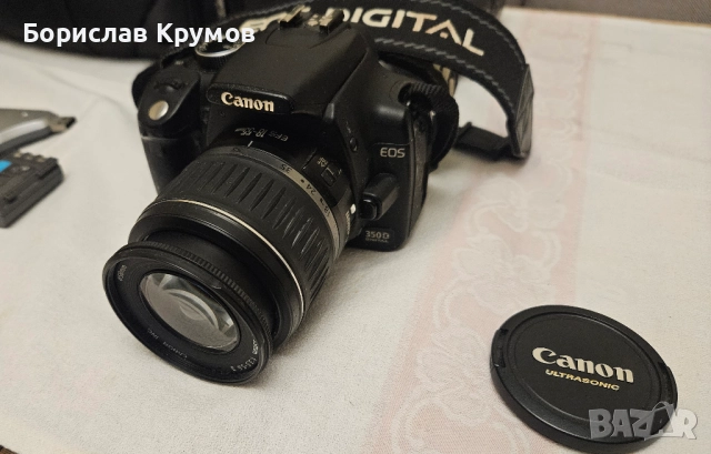 Фотоапарат Canon EOS 350D с чанта, батерия, карта, четец