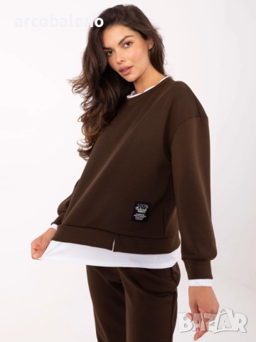 Дамски ежедневен комплект от две части с бяла вложка, 3цвята , снимка 8 - Комплекти - 52861151