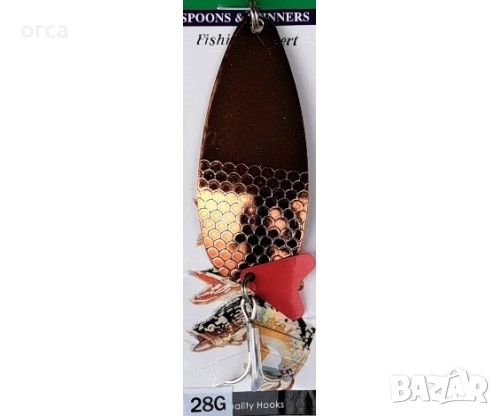Блесна щука и сом Spoon Copper 28 гр клатушка с тройка Mustad