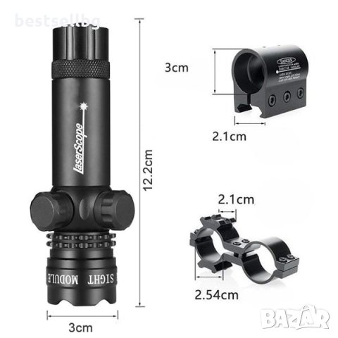 Зелен лазерен прицел мерник за оръжие въздушна ловна пушка бързомерец, снимка 3 - Оборудване и аксесоари за оръжия - 28966202