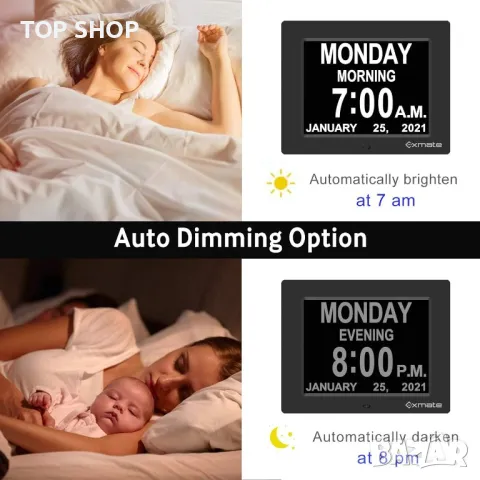 Цифров голям часовник -календар- фоторамка Exmate, снимка 7 - Други - 48498416