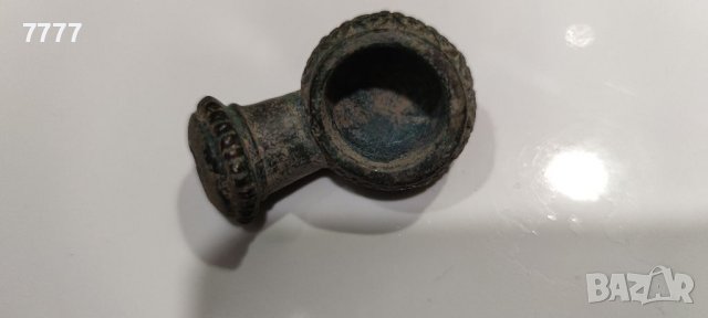 Старинна османска бронзова лула за опиум - тютюн , снимка 2 - Антикварни и старинни предмети - 39584384