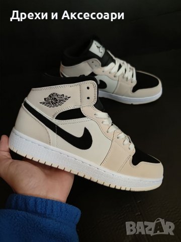 Nike Air Jordan 1 Mid Creamy White Bliss Beige Black Нови Обувки Размер 39 номер , снимка 4 - Кецове - 38414603
