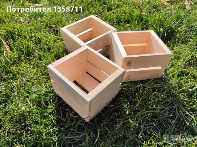 Малки дървени кашпи, снимка 5 - Други - 35488546