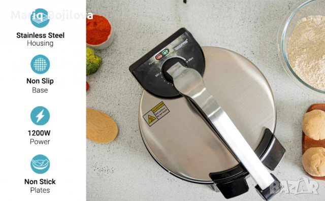 Преса за тортили и чапати 1200W  – автентични мексикански и индийски вкусове у дома за секунди!, снимка 7 - Други - 50947460