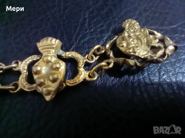 Винтажна позлатена гривна, снимка 6 - Антикварни и старинни предмети - 39062716