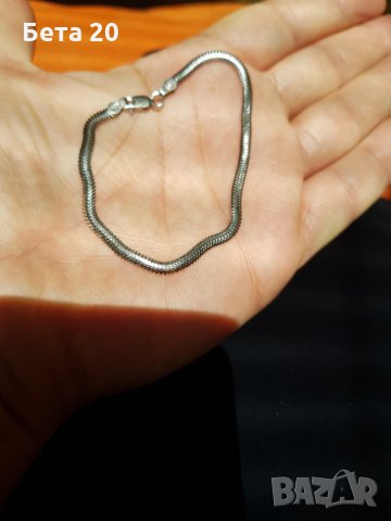 Сребърна гривна змийска плетка, сребро 925, италианска сребърна гривна, снимка 5 - Гривни - 35004260