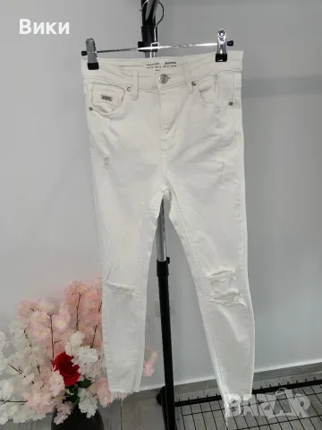 Бели дънки размер ХS, снимка 9 - Дънки - 49693002