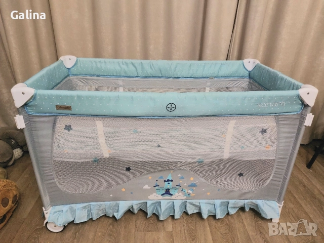 сгъваема преносима кошара на 2 нива