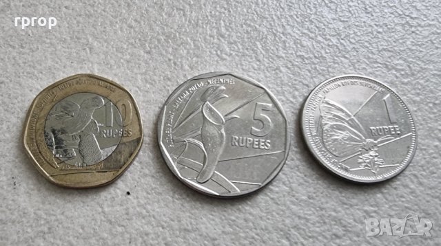 Монети. Сейшели . Сейшелски острови . 1 , 5 и 10 рупии. 2016 , 2018 година. Новата серия .3 бройки. , снимка 1