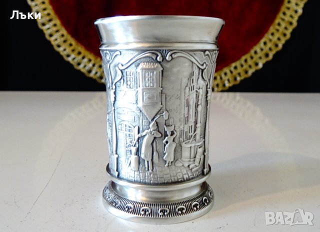 Чаша от калай за ракия,Вечният младоженец,Carl Spitzweg. , снимка 4 - Антикварни и старинни предмети - 39971510