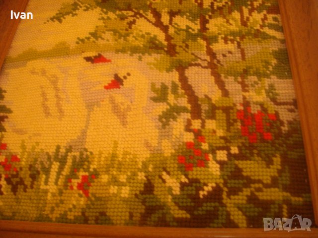 Нов DMC Гоблен-Лебеди-Рамкиран-365х310мм-Ръчно Нашиван-Отличен, снимка 13 - Гоблени - 37173046