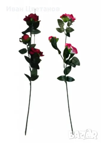 Изкуствена роза – Троен разкош на едно стъбло