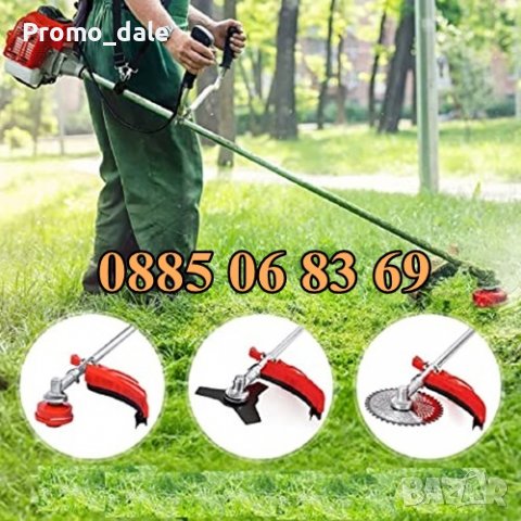 Моторна коса тример 74 куб./ храсторез + дискове, кордова глава, самар, снимка 3 - Градинска техника - 36622940