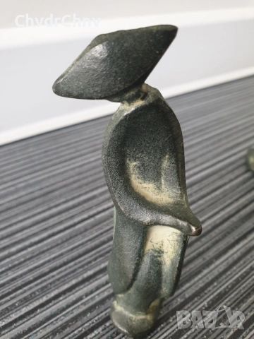 5бр абстрактни японски бронзови фигури-миниатюри на танцуващи гейши, снимка 3 - Статуетки - 53507578