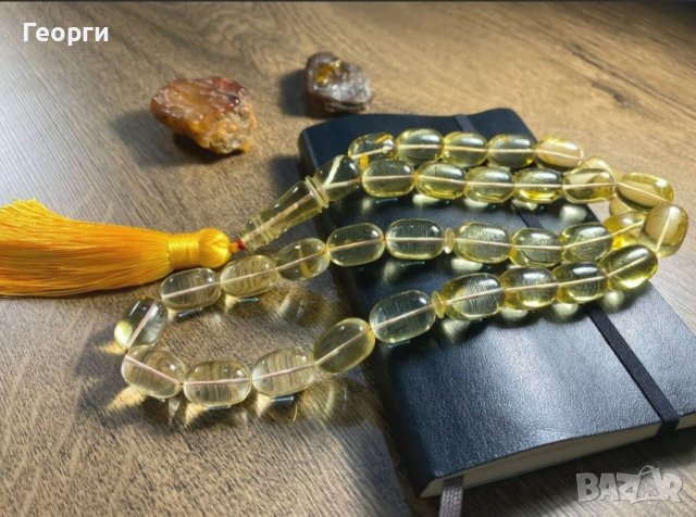Уникална молитвена броеница Розарий от Балтийски кехлибар 340 карата, снимка 5 - Други - 37230737