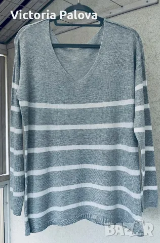 Блуза райе кежуал, снимка 2 - Блузи с дълъг ръкав и пуловери - 47947480