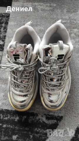 FILA Оригинални маратонки - 38 EUR - Дамски маратонки Fila Disruptor low, Silver,, снимка 3 - Маратонки - 50909555