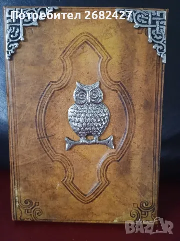 Ръчно изработен дневник от рециклирана кожа "Пазител на мъдростта" с рециклирана хартия, снимка 1