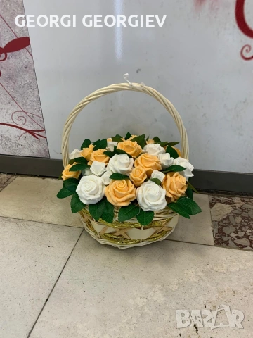 цветя изработени с глицеринов ароматен сапун и Българска роза , снимка 9 - Изкуствени цветя - 53463345