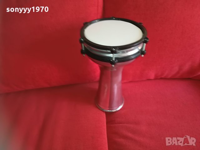тарамбука сиво и бяло-внос сирия-30х20см-алуминиева, снимка 2 - Ударни инструменти - 28697904