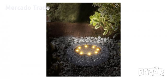 LED соларна лампа за дизайн на тревни площи, камък, снимка 3 - Соларни лампи - 35635143