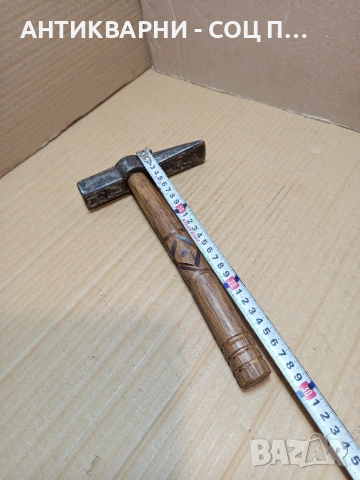 Соц Стар Каменоделски Чук 0.800кг С Дръжка От Дрян НОМЕР 594., снимка 13 - Антикварни и старинни предмети - 53446150