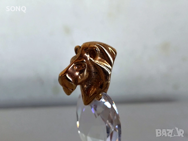 Фигурка Зодия Лъв Със Позлата 22К И Swarovski Кристал, снимка 3 - Колекции - 53556045