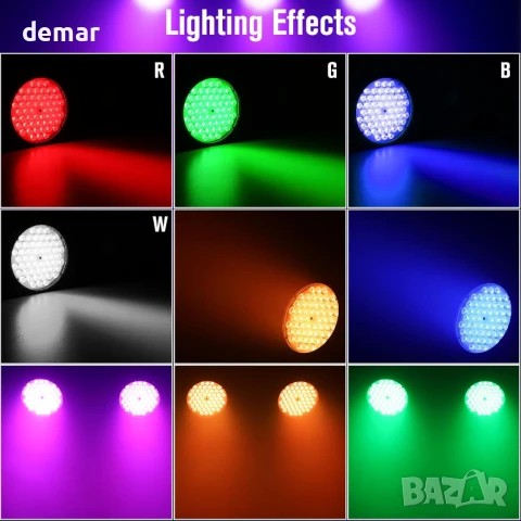 Сценично осветление с ламели Betopper 200W, CRI/RA>90 RGBW 4в1,5000 Lm, снимка 6 - Светкавици, студийно осветление - 50756381