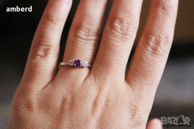 Нежен сребърен пръстен - модел PLR033, снимка 3 - Пръстени - 51354212